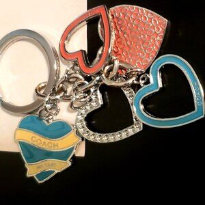 Vintage 1990s 2000s Coach Designer Hearts Key Chain